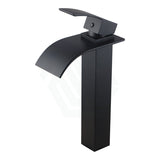 Omar Square Black Waterfall Tall Basin Mixer Solid Brass Bathroom Products