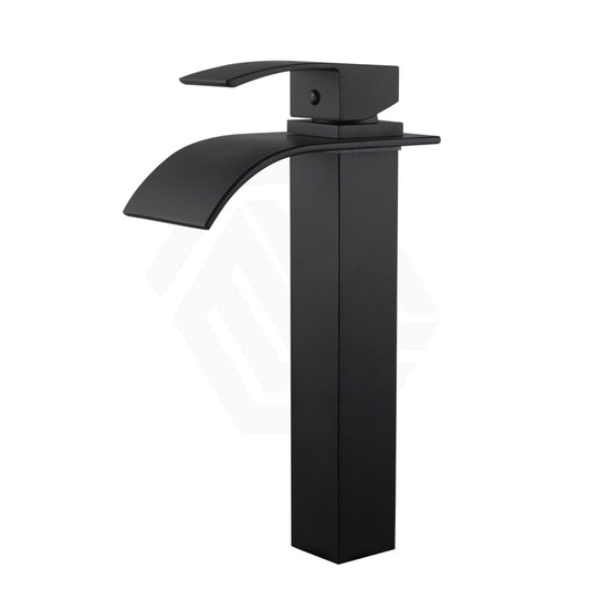 Omar Brass Waterfall Tall Basin Mixer Black