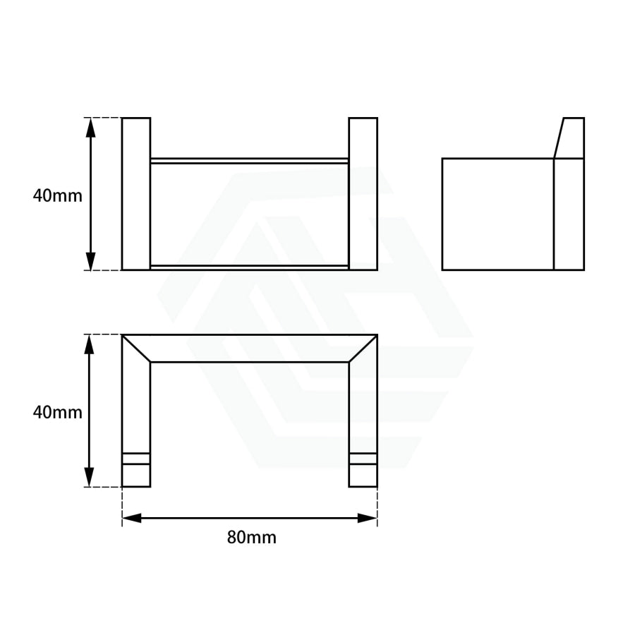 Omar Square Chrome Robe Hook Stainless Steel Wall Mounted