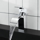 Omar Square Solid Brass Chrome Waterfall Basin Mixer Bathroom Vanity Tap Products