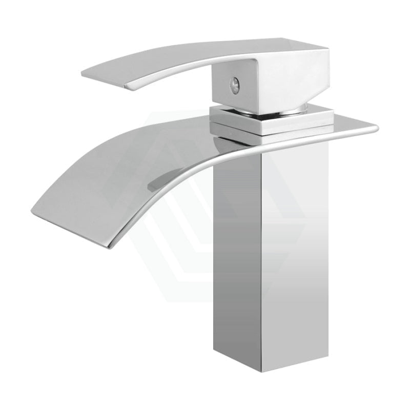 Omar Brass Waterfall Short Basin Mixer Chrome