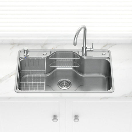 Osons 802X503X220Mm Japanese Style Single Bowl Kitchen Sink Top/Flush/Undermount 1Mm Thick