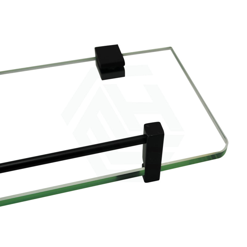 Ottimo Black Glass Shelf Holder 500Mm Stainless Steel