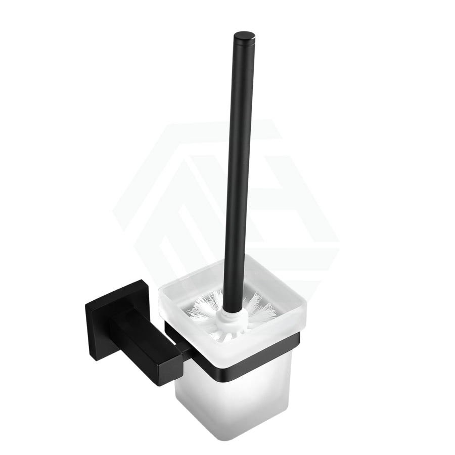 Toilet Brush With Holder Square Matt Black