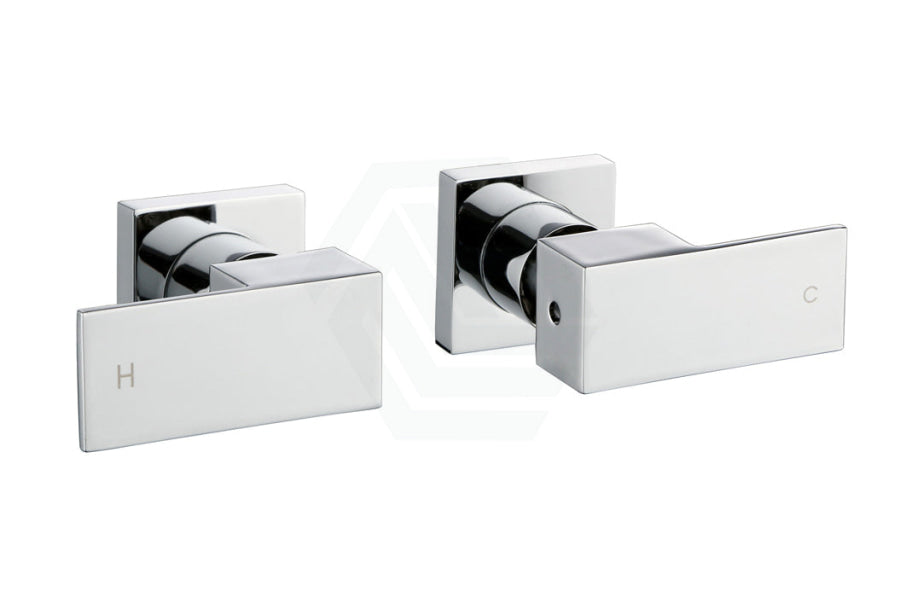 Ottimo Square Brass Shower Wall Taps Chrome