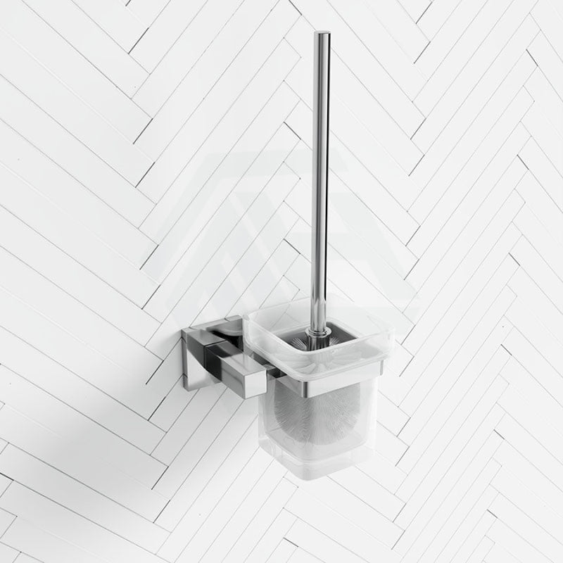 Ottimo Chrome Toilet Brush With Holder Wall Mounted Brushes & Holders