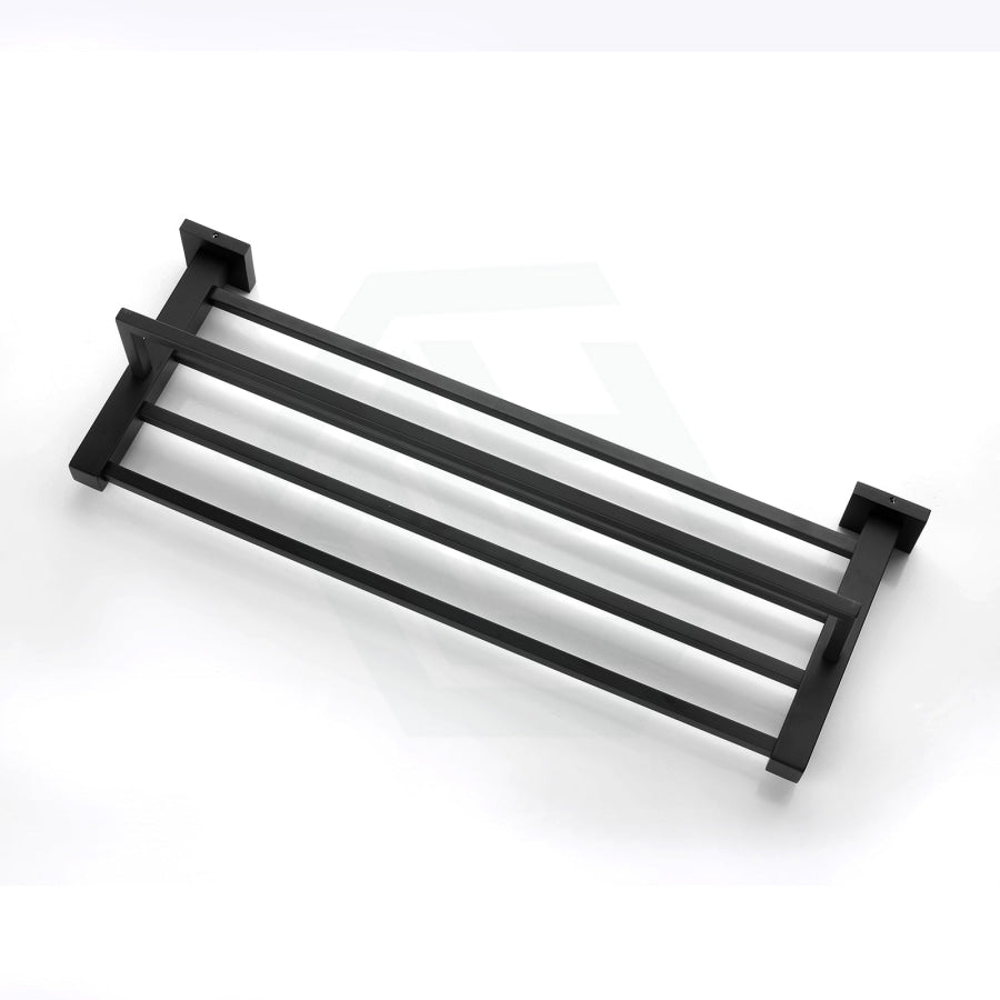 Ottimo Matt Black Towel Rack Shelf 600Mm Stainless Steel Bathroom Products