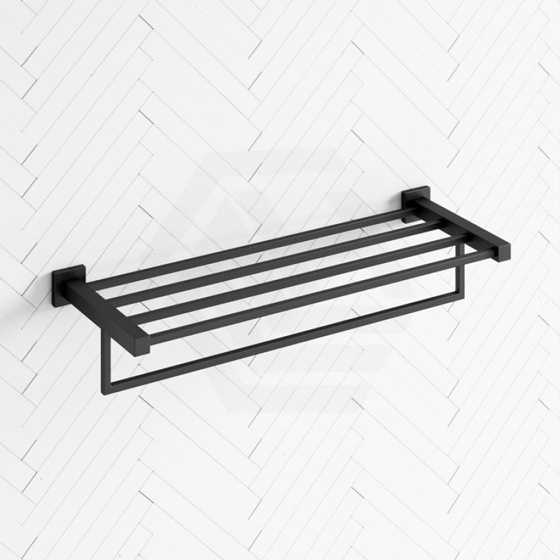 Ottimo Matt Black Towel Rack Shelf 600Mm Stainless Steel Racks