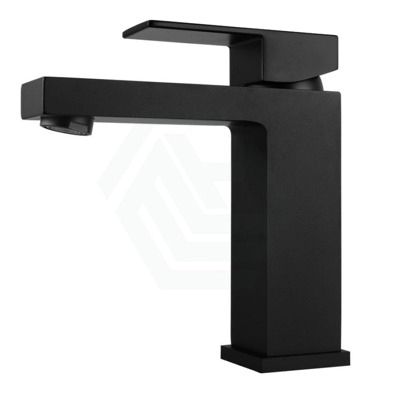 Ottimo Brass Square Basin Mixer Tap Black