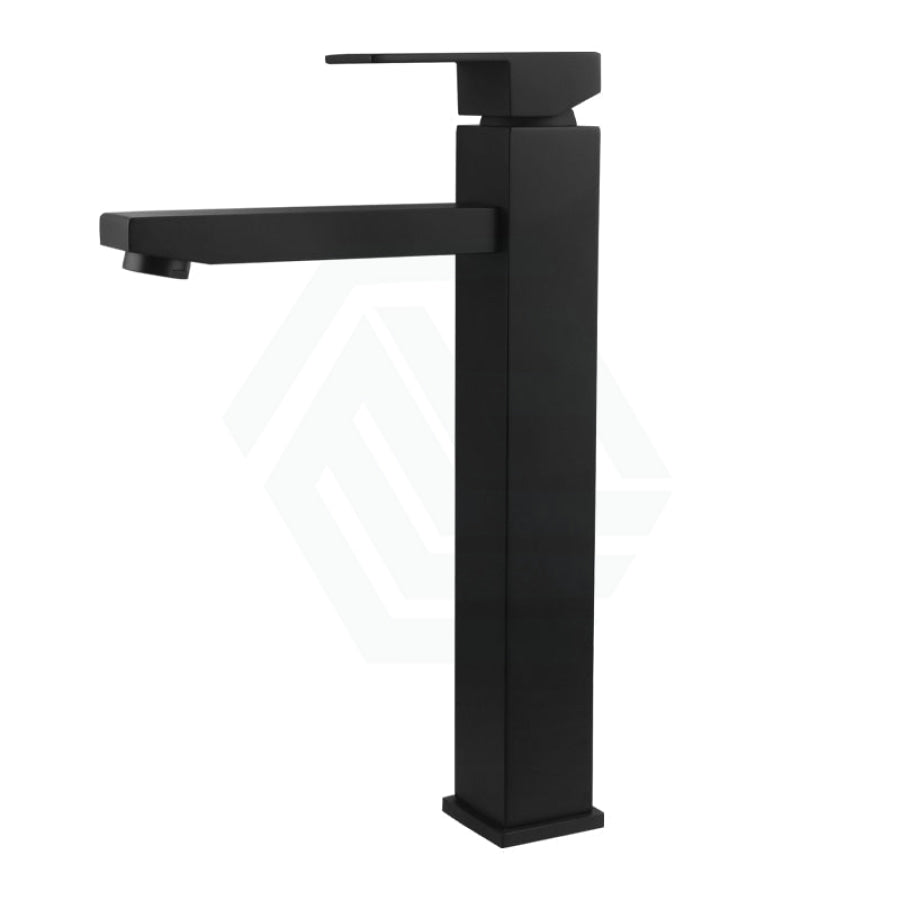 Ottimo Brass Square Tall Basin Mixer Tap Black