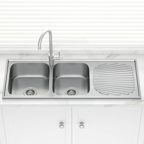 Otus 1180X480X178Mm Double Bowls Stainless Steel Kitchen Sink Single Drainer Left/Right Available