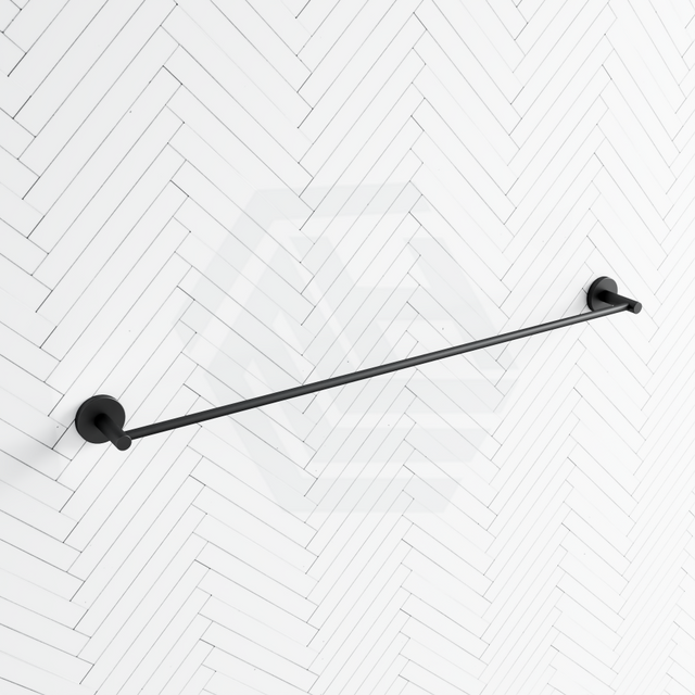 Otus 600Mm Round Matt Black Single Towel Rail Brass Rails