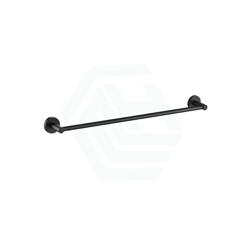 Otus 600Mm Round Matt Black Single Towel Rail Brass Rails