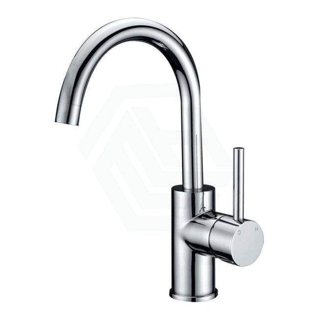 Otus Chrome Pin Handle Gooseneck 360 Swivel Basin Mixer Tall Mixers