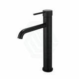 Lucid Pin Round Matt Black Tall Basin Mixer Tap Bathroom Vanity Mixers