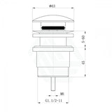 P&P Chrome Universal Brass Basin Pop Up Waste 40Mm With Or Without Overflow Wastes