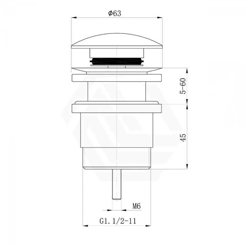 P&P Matt Black Universal Brass Basin Pop Up Waste 40Mm With Or Without Overflow Wastes