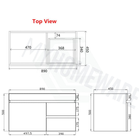 600-1500Mm Berge Dark Oak Wall Hung Vanity Wood Grain Pvc Filmed Cabinet Only & Ceramic/Poly Top