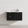 600-1500mm Miami Standard Wall Hung Vanity Matt Black Single/Double Bowls PVC Cabinet ONLY for Bathroom