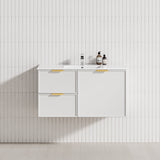 600-1500mm Miami Standard Wall Hung Vanity Matt White Single/Double Bowls PVC Cabinet ONLY for Bathroom