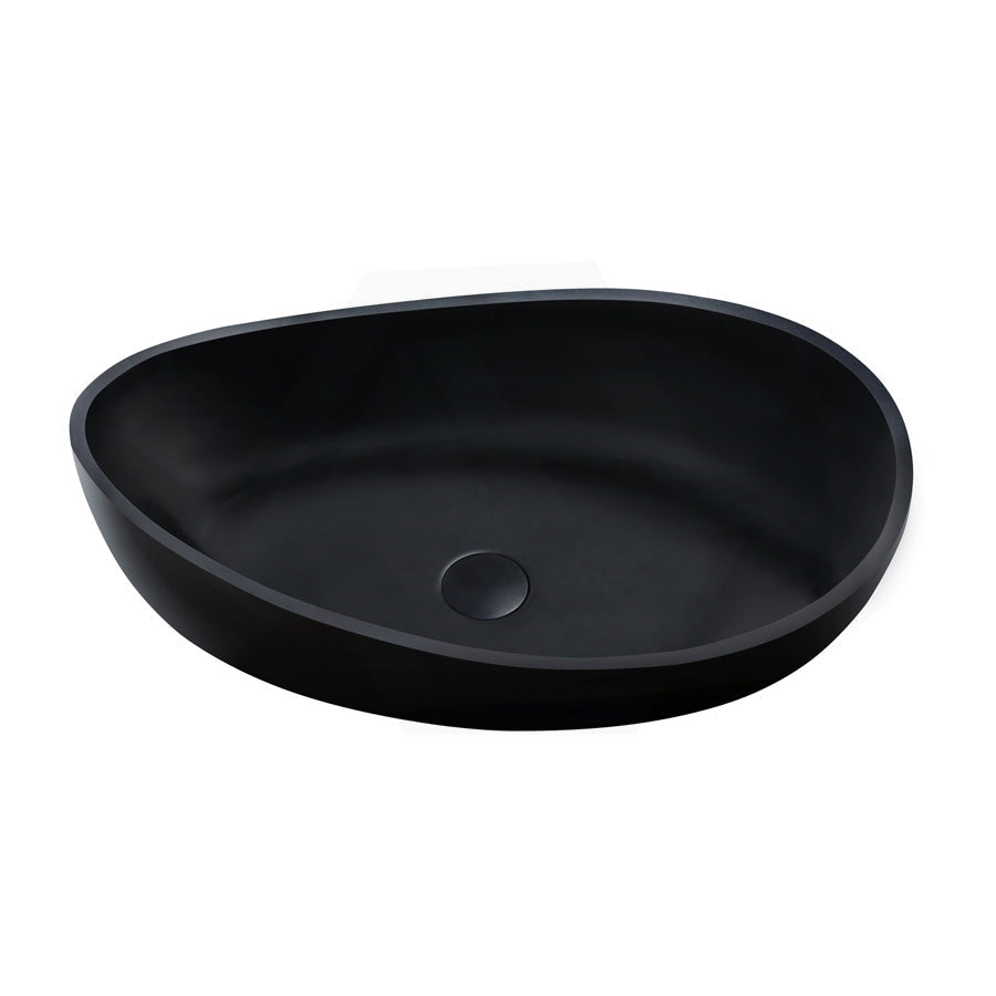 600X370X190Mm Waverly Oval Above Counter Art Stone Basin Matt White/Gloss White/Matt Black Basins