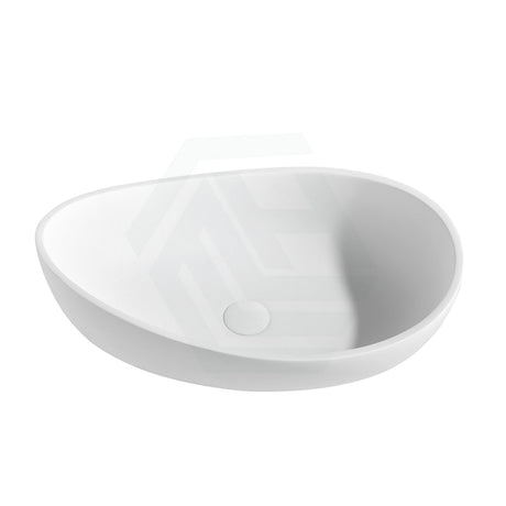 600X370X190Mm Waverly Oval Above Counter Art Stone Basin Matt White/Gloss White/Matt Black White