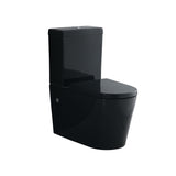 710x390x830mm Avery Gloss Black Box Rim Back To Wall Toilet Suite Back/Left and Right Bottom Inlet