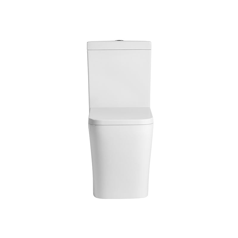 665x380x845mm Qubist Gloss White Box Rim Back To Wall Toilet Suite Back/Left and Right Bottom Inlet