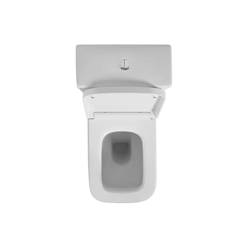 665x380x845mm Qubist Gloss White Box Rim Back To Wall Toilet Suite Back/Left and Right Bottom Inlet