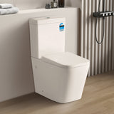 665x380x845mm Qubist Gloss White Box Rim Back To Wall Toilet Suite Back/Left and Right Bottom Inlet