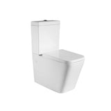 665x380x845mm Qubist Gloss White Box Rim Back To Wall Toilet Suite Back/Left and Right Bottom Inlet