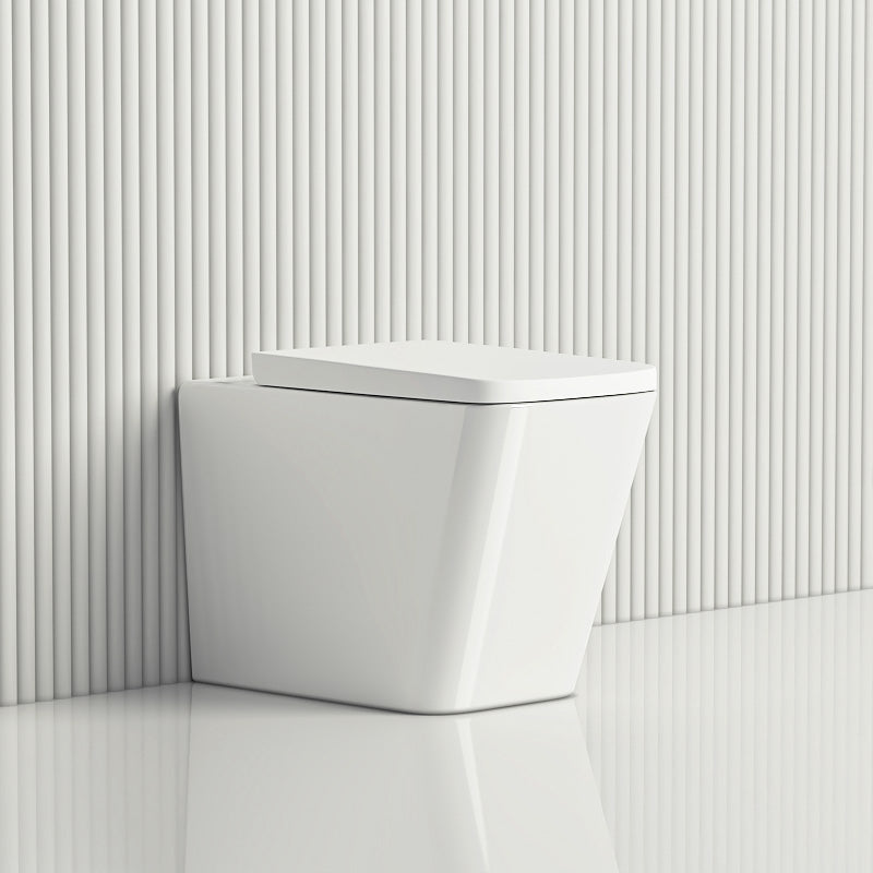 595x345x410mm Qubist Gloss White Wall Faced Box Rim Toilet Pan