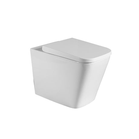 595x345x410mm Qubist Gloss White Wall Faced Box Rim Toilet Pan