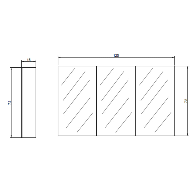 450/750/1200mm Gloss White MDF Pencil Edge Wall Hung Shaving Cabinet