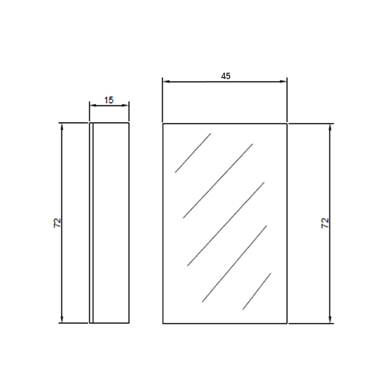 450/750/1200mm Gloss White MDF Pencil Edge Wall Hung Shaving Cabinet