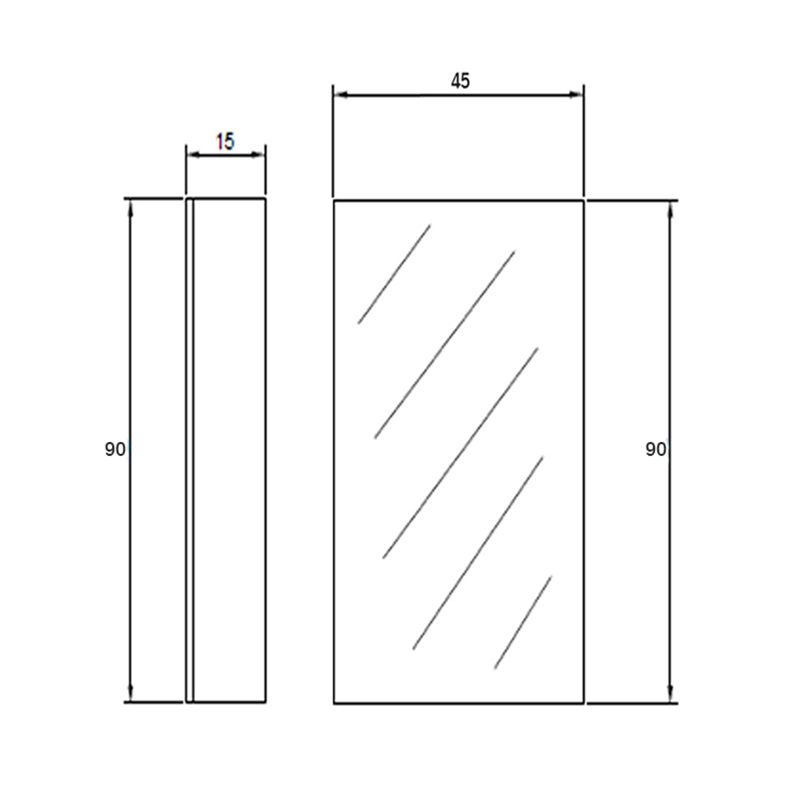 450/750/1200mm Gloss White MDF Pencil Edge Wall Hung Shaving Cabinet