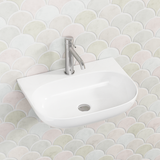 500x385x120mm Oval Gloss White Wall Hung Ceramic Basin