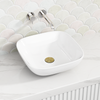 430x430x150mm ROLO Soft Square Above Counter Matt White Artificial Stone Basin