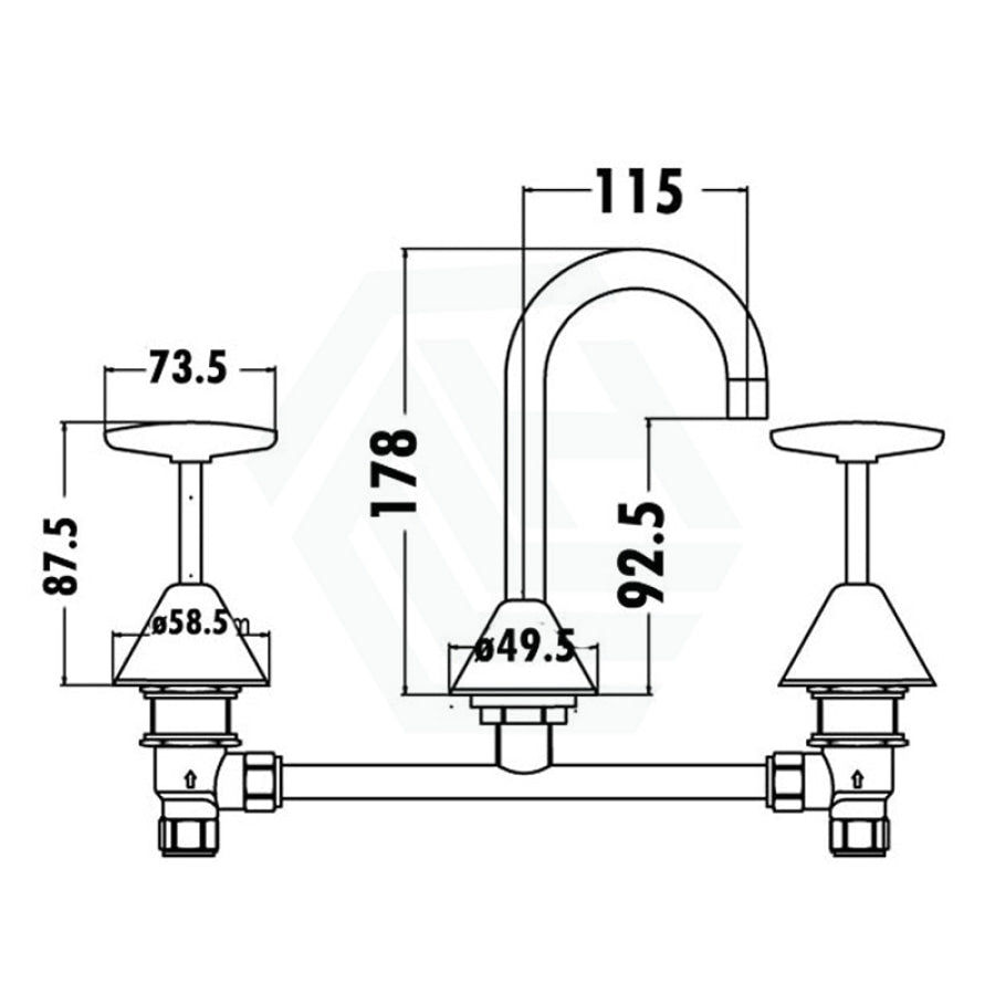 Pgnz Chrome Brass & Zinc Alloy Tap Set For Basin Bath/Basin Sets