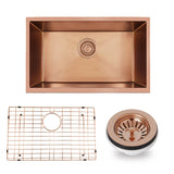 600X450X230Mm Rose Gold Pvd 1.2Mm Handmade Top/undermount Single Bowl Kitchen Sink Stainless Steel