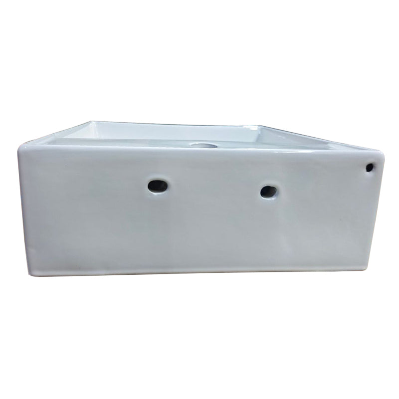 460X460X155Mm Above Counter/Wall - Hung Square White Ceramic Basin One Tap Hole Wall Hung Basins