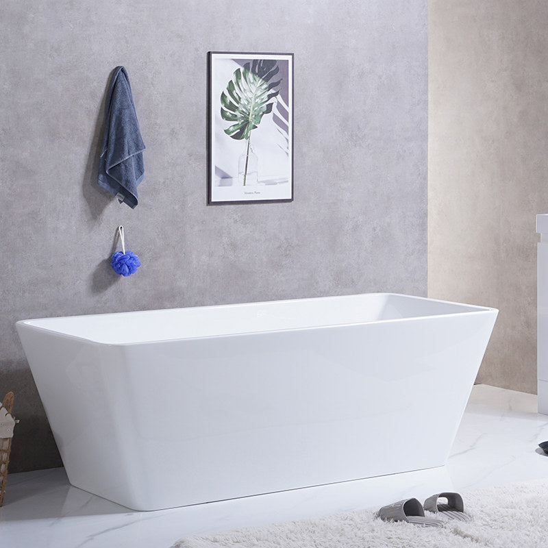 1200/1400/1500/1700Mm Qubist Square Bathtub Freestanding Acrylic Gloss White No Overflow