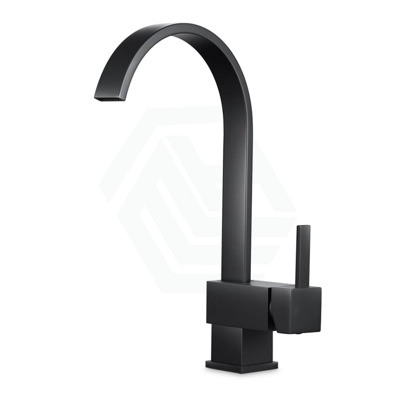 Brass Swivel Gooseneck Black Kitchen Sink Mixer Tap