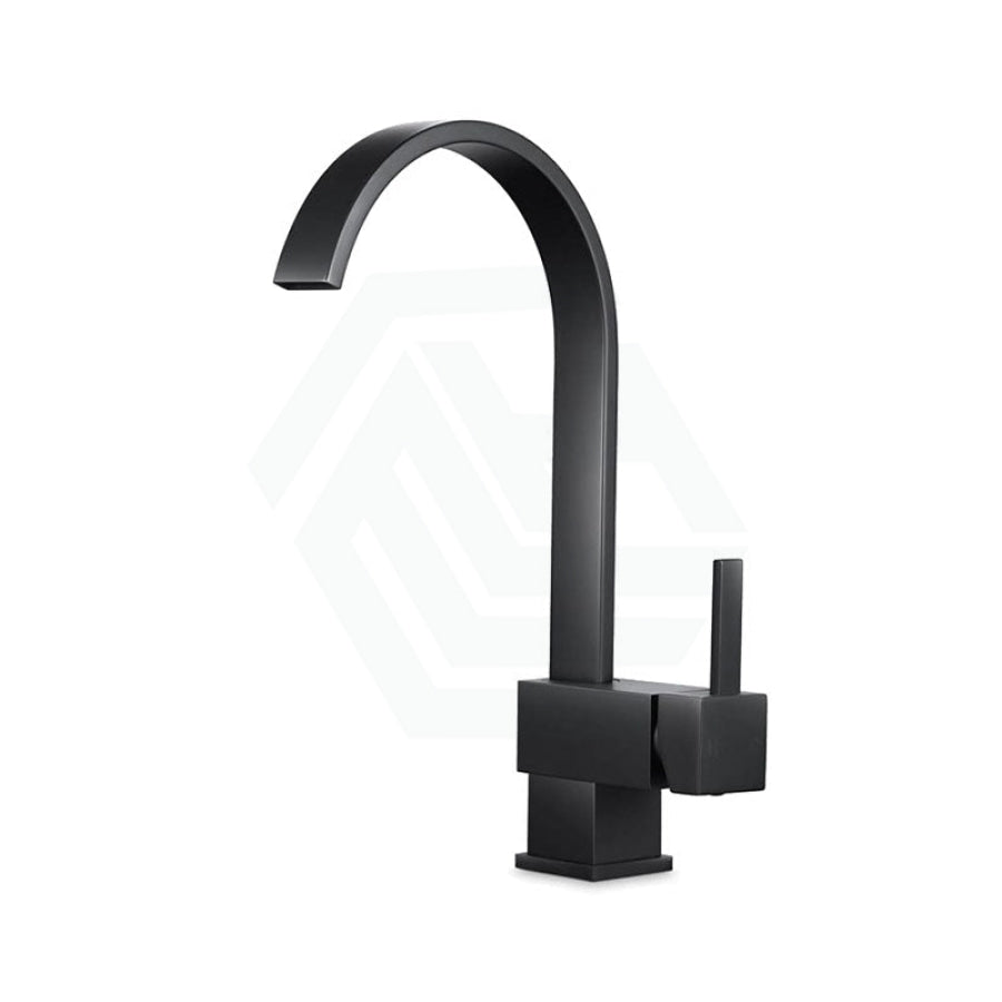 Quadra Electroplated Black Round Kitchen Sink Mixer Tap 360 Swivel Mixers