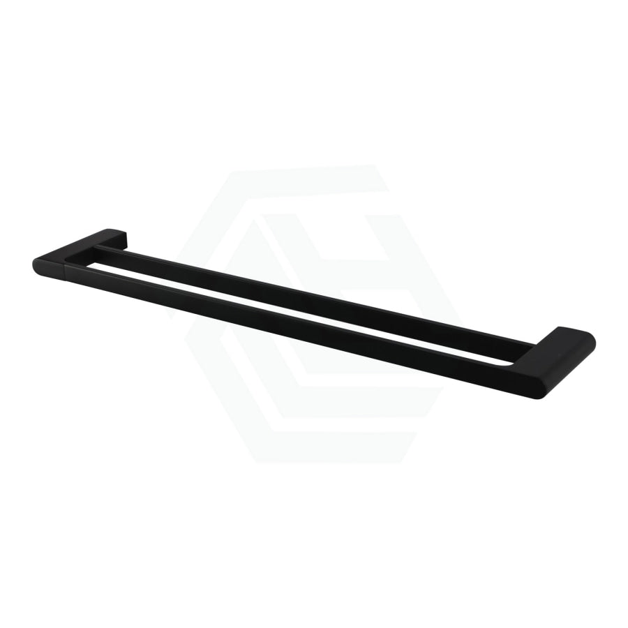 Quavo 600/800Mm Matt Black Double Towel Rail Brass Wall Mounted Bathroom Products