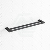 Quavo 600/800Mm Matt Black Double Towel Rail Brass Wall Mounted Rails