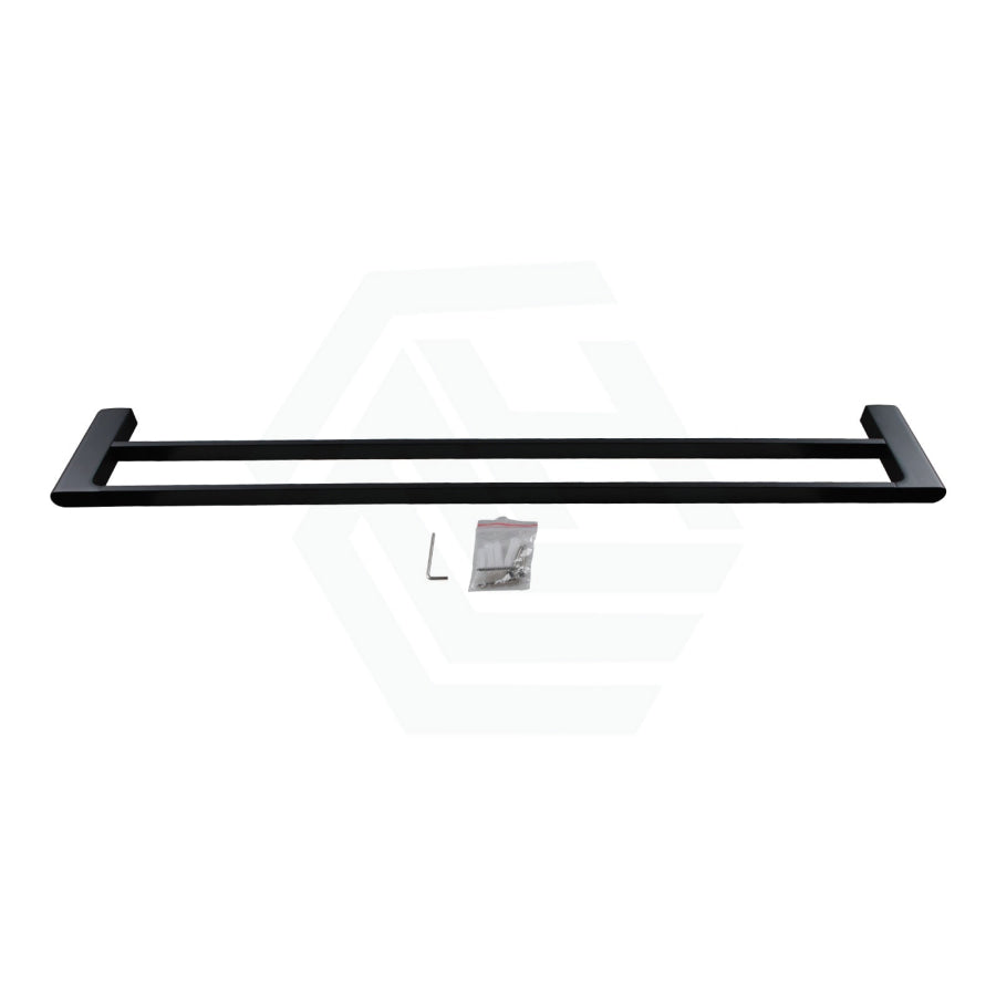 Quavo 600/800Mm Matt Black Double Towel Rail Brass Wall Mounted Bathroom Products