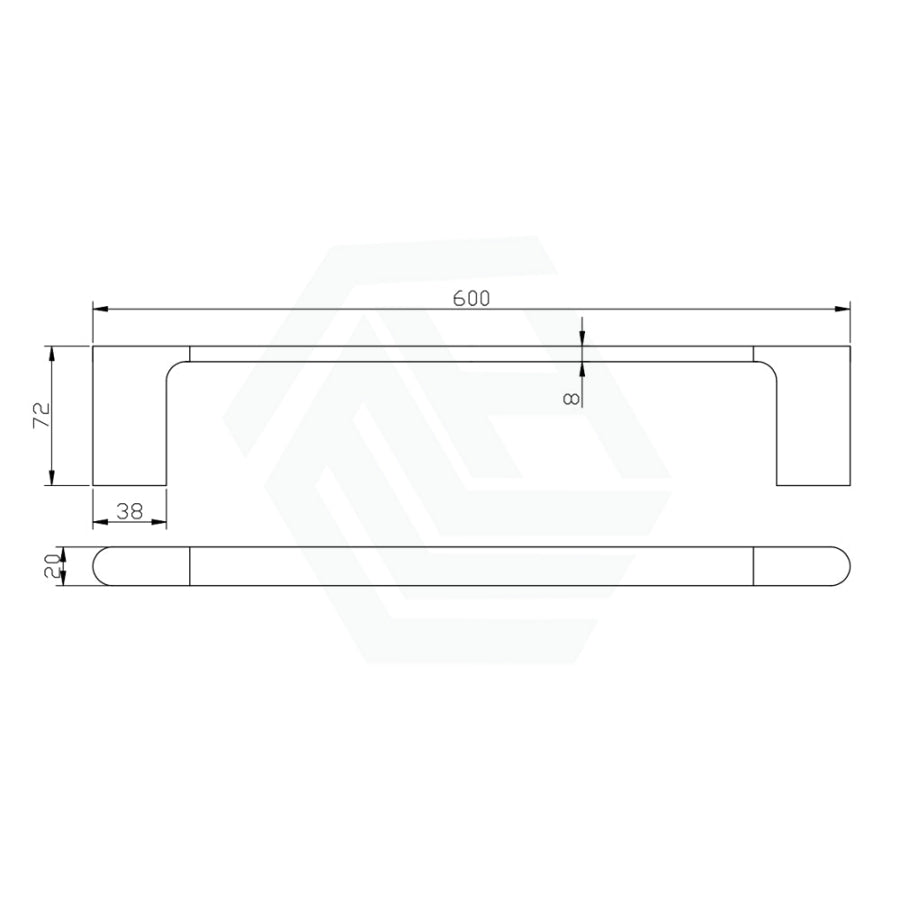 Quavo 600/800Mm Square Chrome Single Towel Rail Solid Brass Wall Mounted Bathroom Products