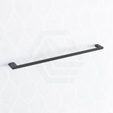 Quavo Square Matt Black Single Towel Rail 800mm Solid Brass Wall Mounted