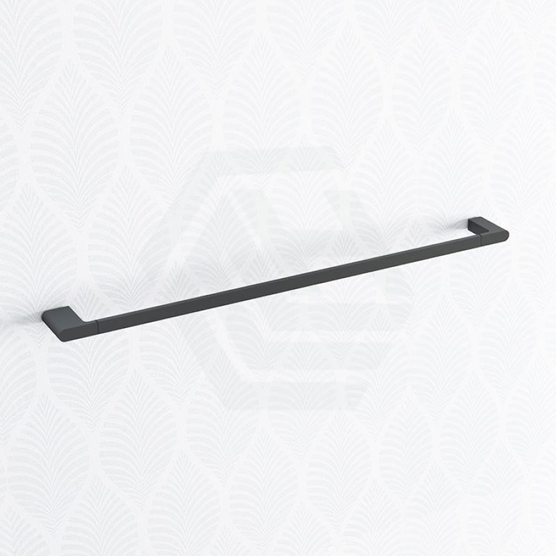 Quavo Square Matt Black Single Towel Rail 800mm Solid Brass Wall Mounted